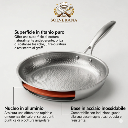 Solverana - Padella in titanio antiaderente