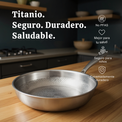 Padella in titanio con due manici